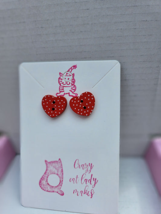 Dotty hearts red